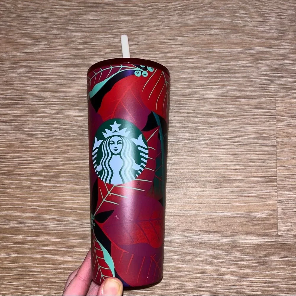 Starbucks Red Palm Tree Tumbler Reusable Cold Cup Tropical Drink Cup